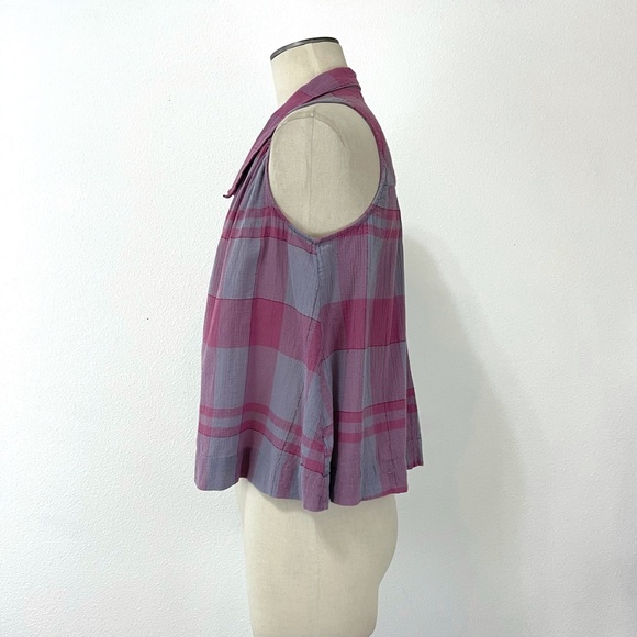 Anthropologie Holding Horses Pink Purple Plaid Top - Picture 3 of 8